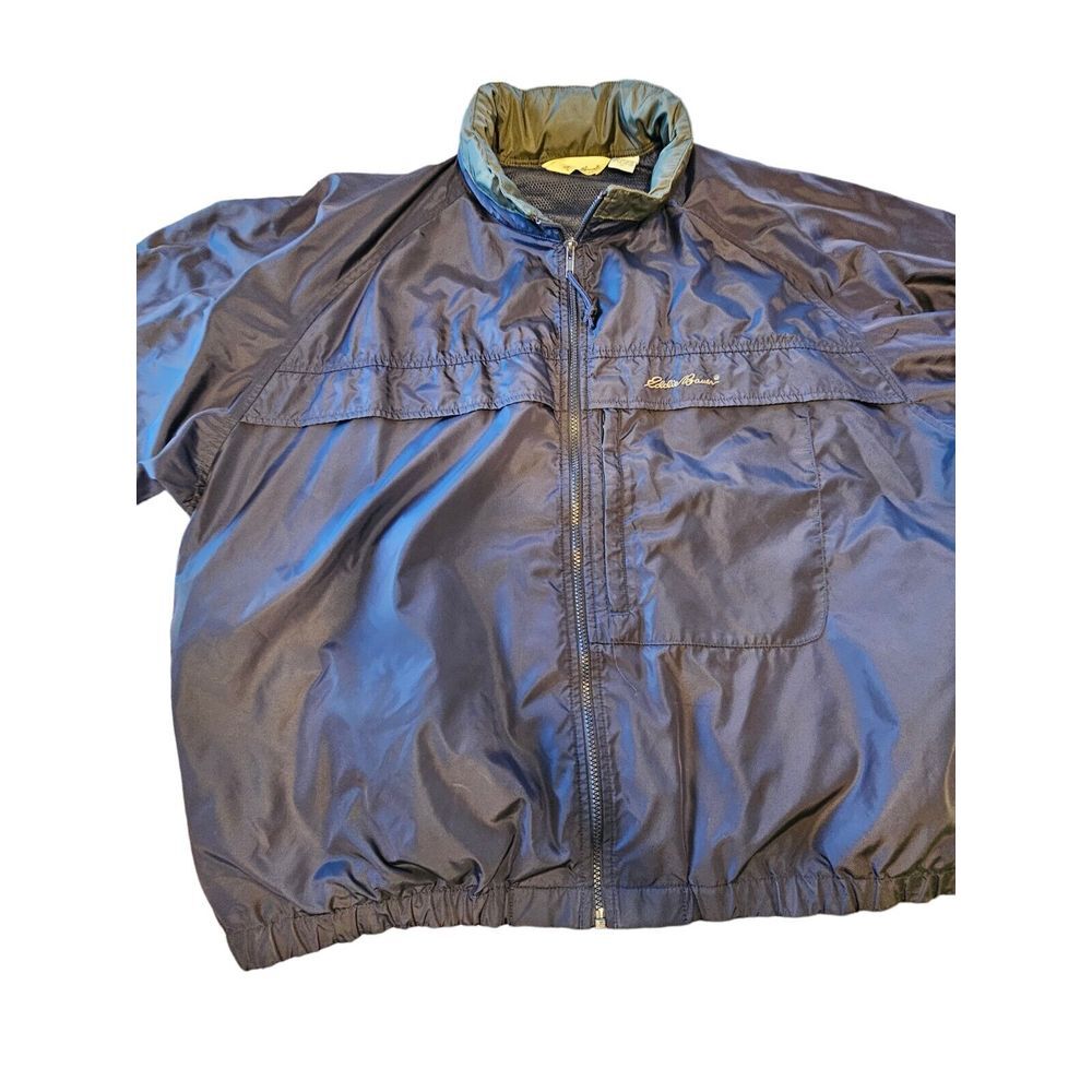 Eddie Bauer Jacket Navy Nylon Shell Windbreaker XL Spring Jacket Lightweight - Picture 5 of 6